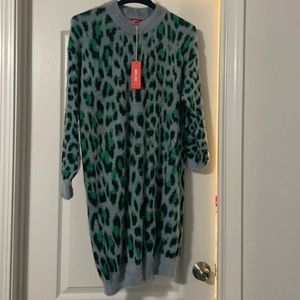 Leopard print sweater dress NWT